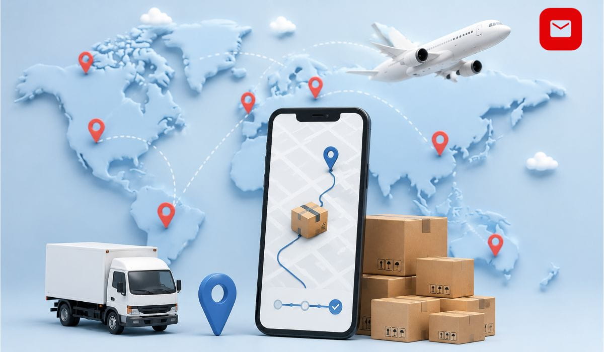 Tracking Colis global parcel tracking and delivery illustration