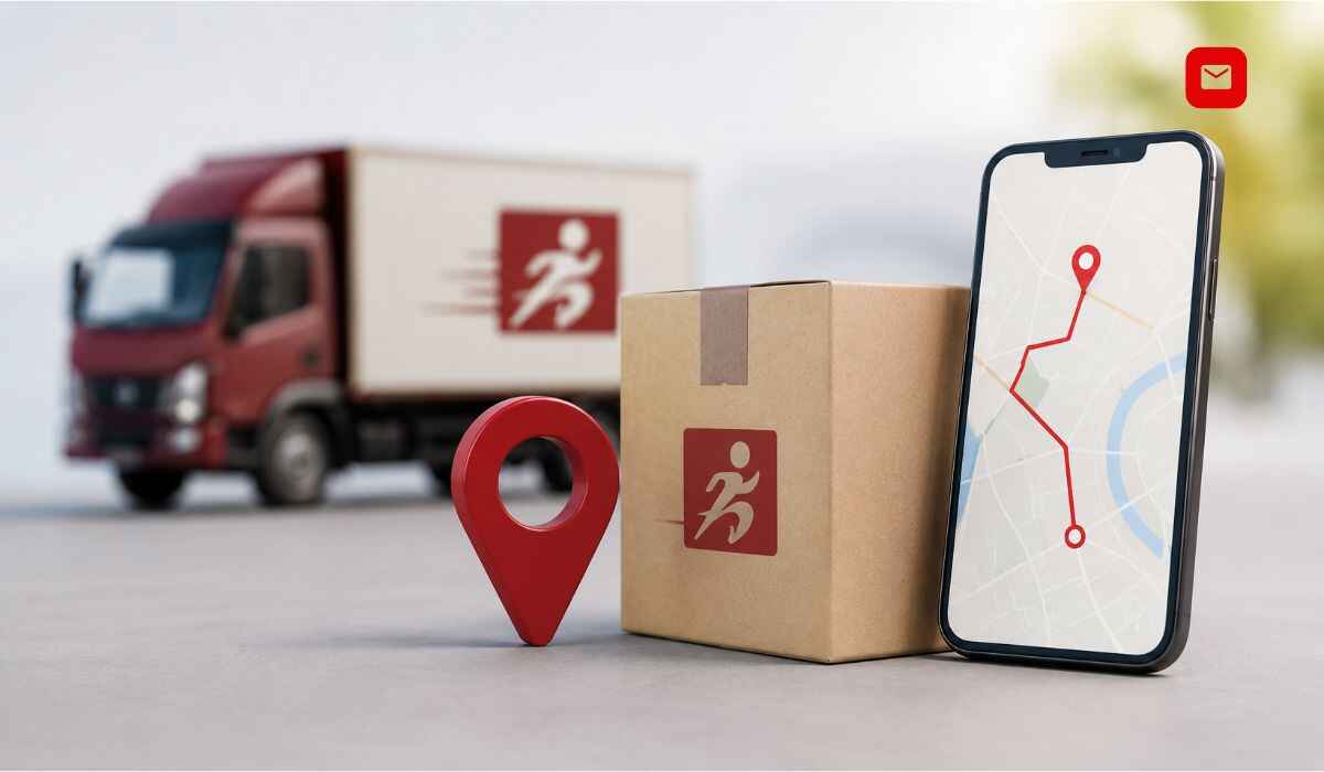 Trackon Courier Tracking package shipment and delivery tracking illustration