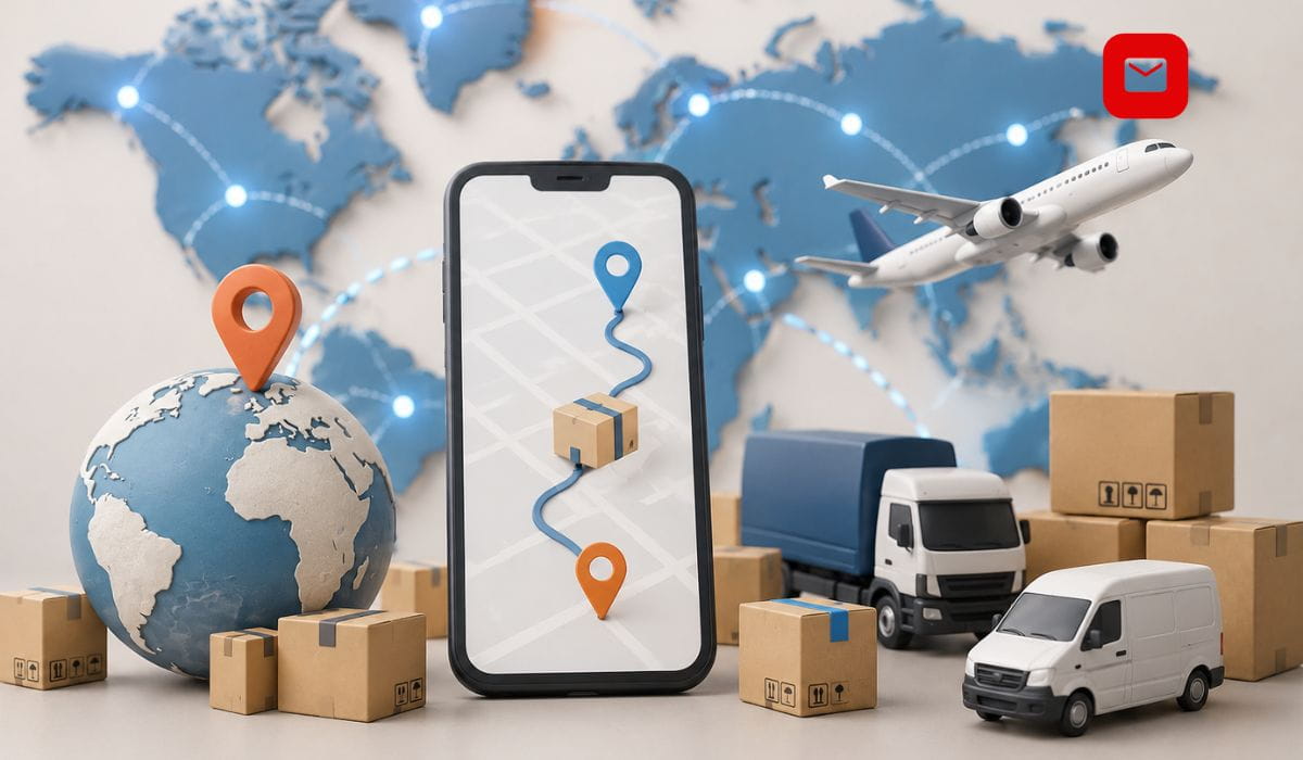Universal Parcel Tracking global delivery concept