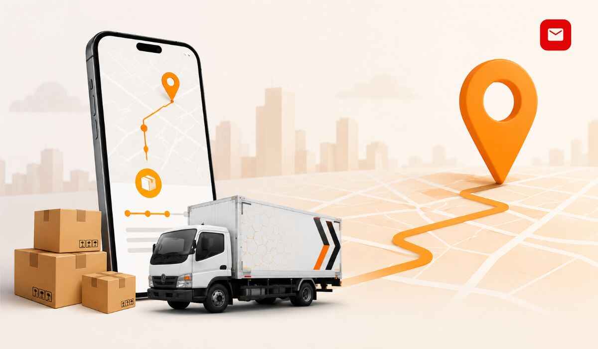 Xpressbees Tracking delivery tracking dashboard with courier truck and package route map