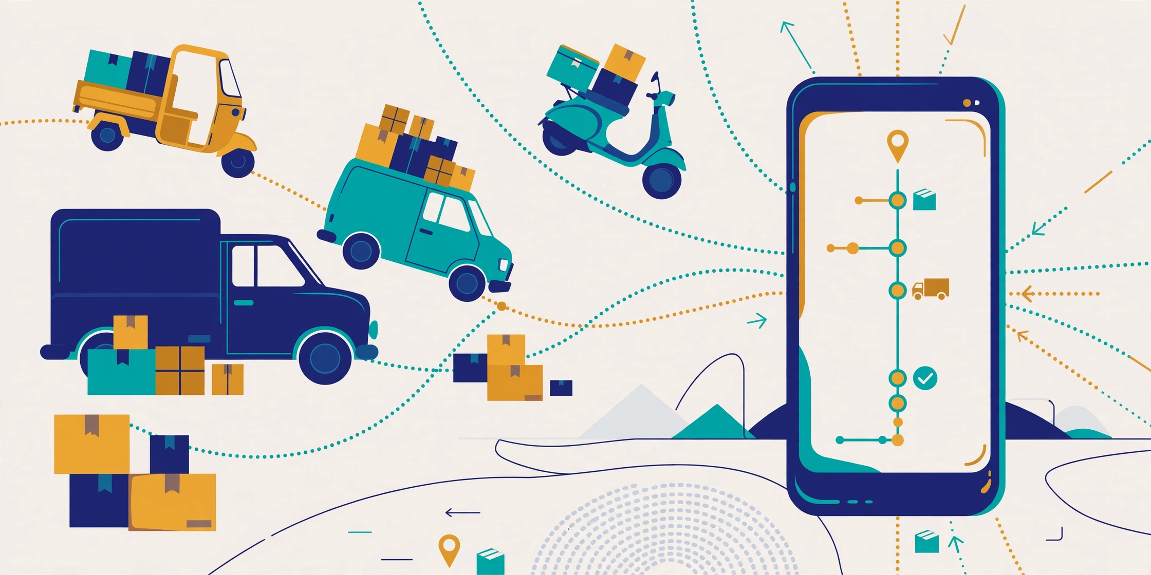 All Courier Tracking — parcel tracking guide illustration