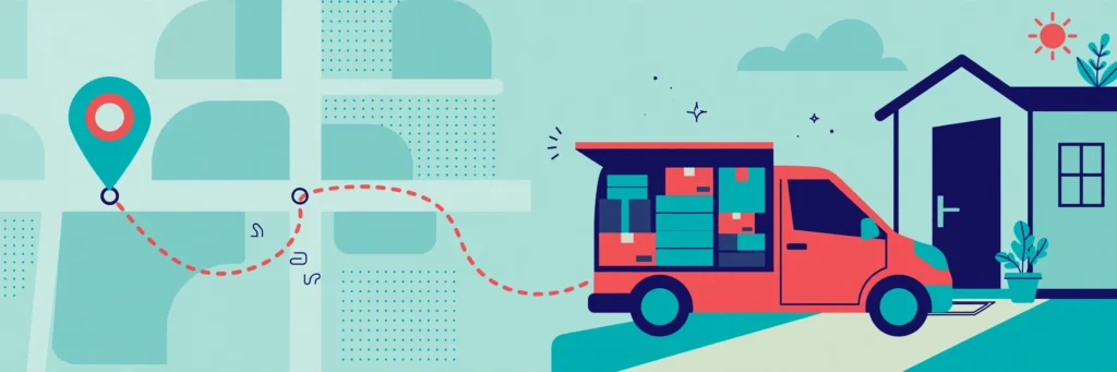 Ecom Express — parcel tracking guide illustration