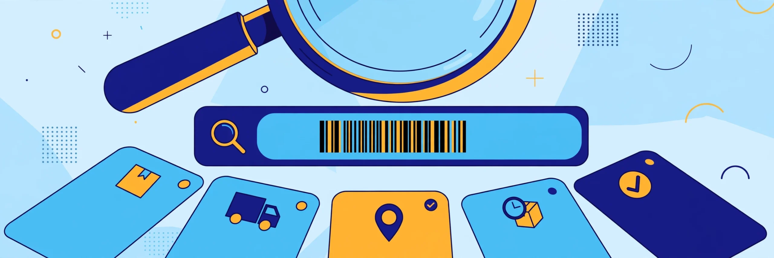 Tracking Number Search — parcel tracking guide illustration