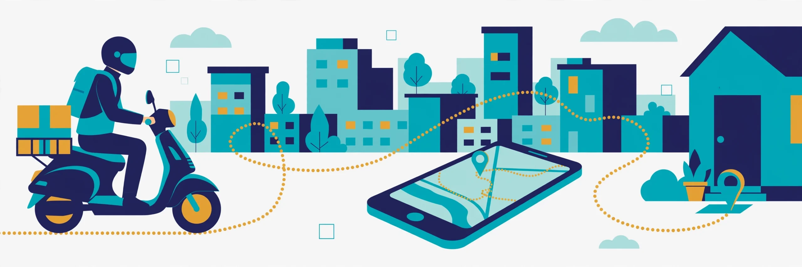 iMile Tracking — parcel tracking guide illustration
