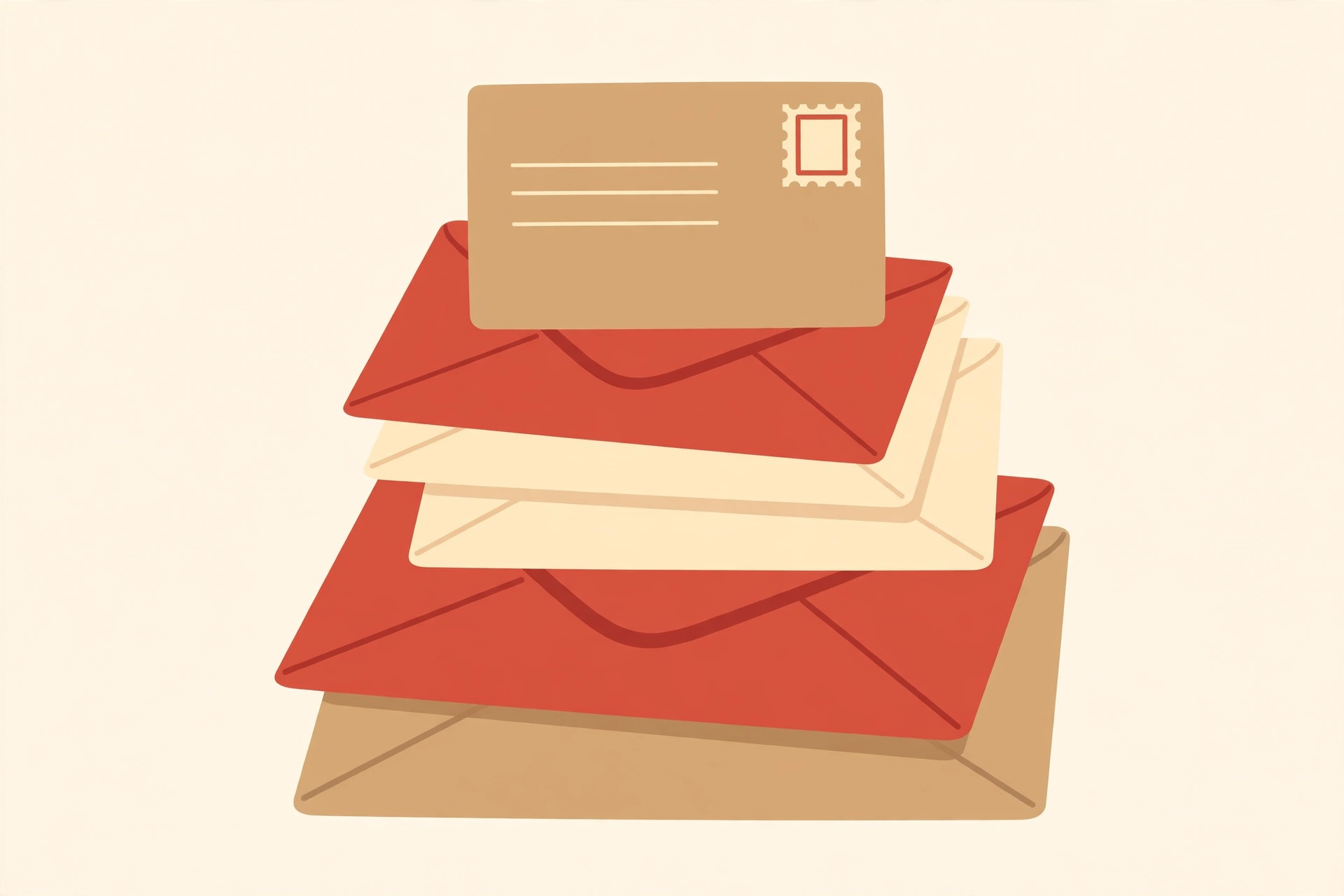 Illustration of a Speed Post envelope with packed documents, address panel and postage, beside a sealed parcel box
