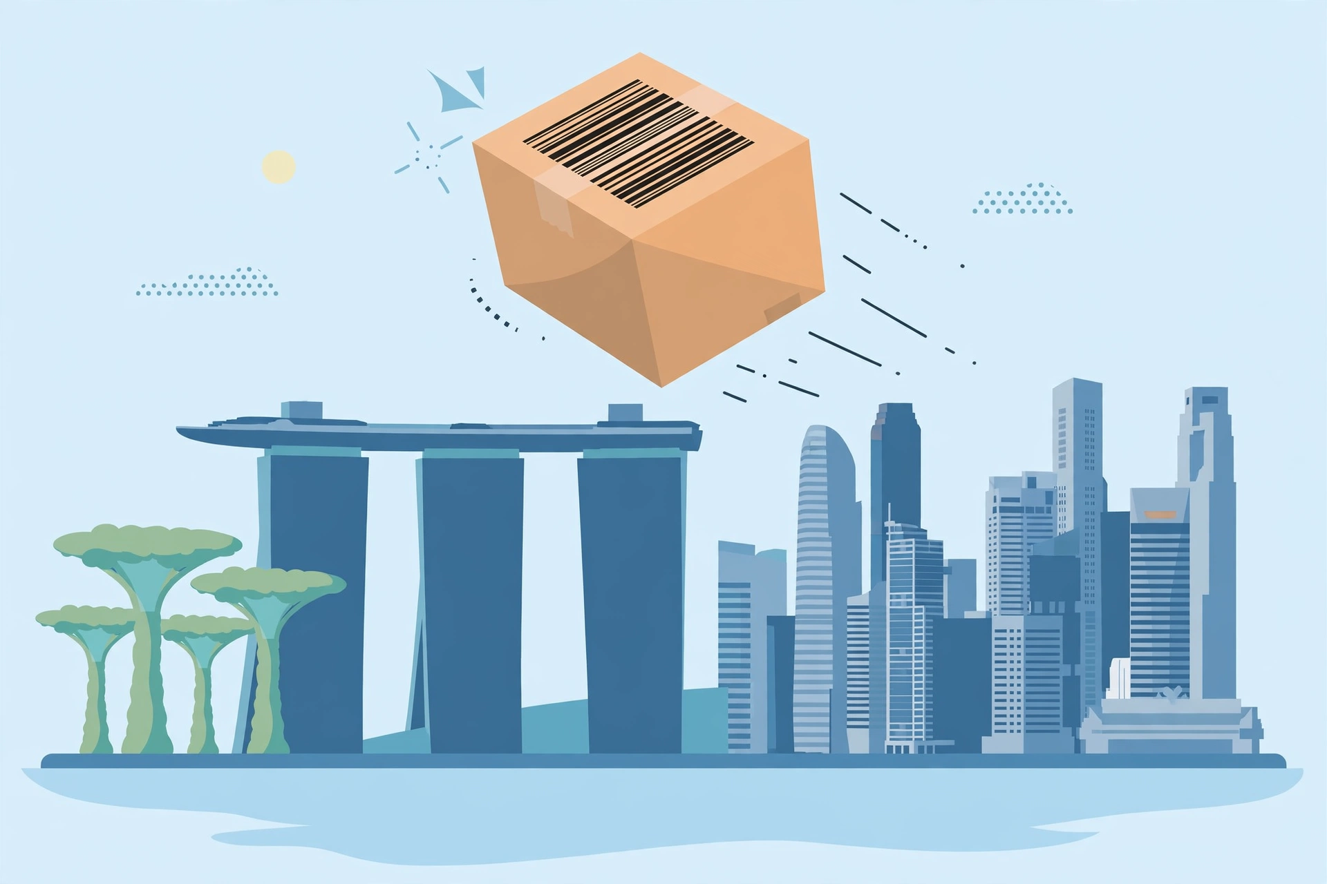 Illustration of singapore post tracking showing a SingPost Speedpost parcel being tracked from Singapore to India