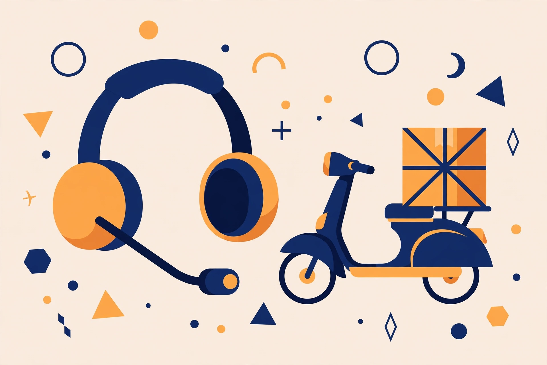 Customer support headset and delivery scooter illustrating the Anjani courier customer care number guide