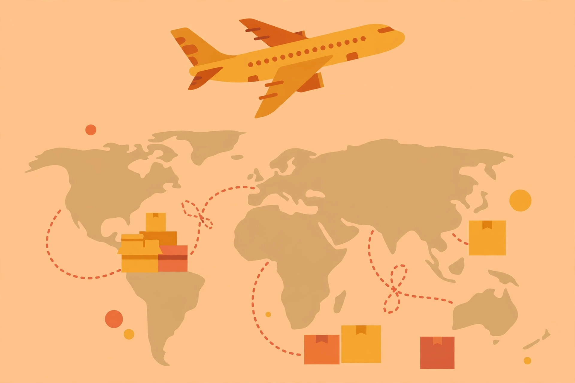 Illustration of the Aramex customer care number helpline showing a support agent with a globe, phone and international shipment box
