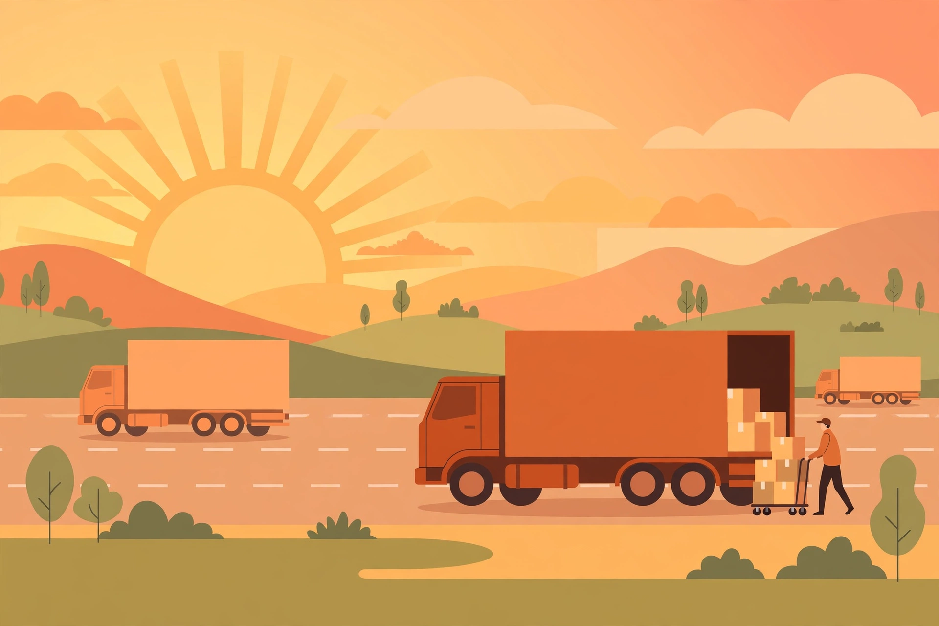 Illustration of the TCI Express customer care number toll-free helpline with an IVRS phone menu and express delivery truck