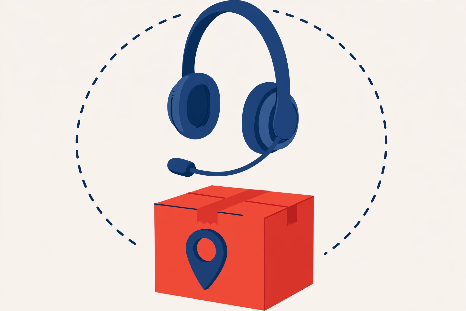 Customer support headset over a parcel illustrating the India Post customer care number