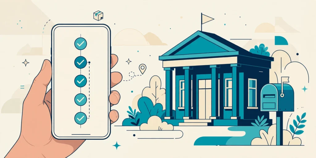 AP Postal Tracking — parcel tracking guide illustration