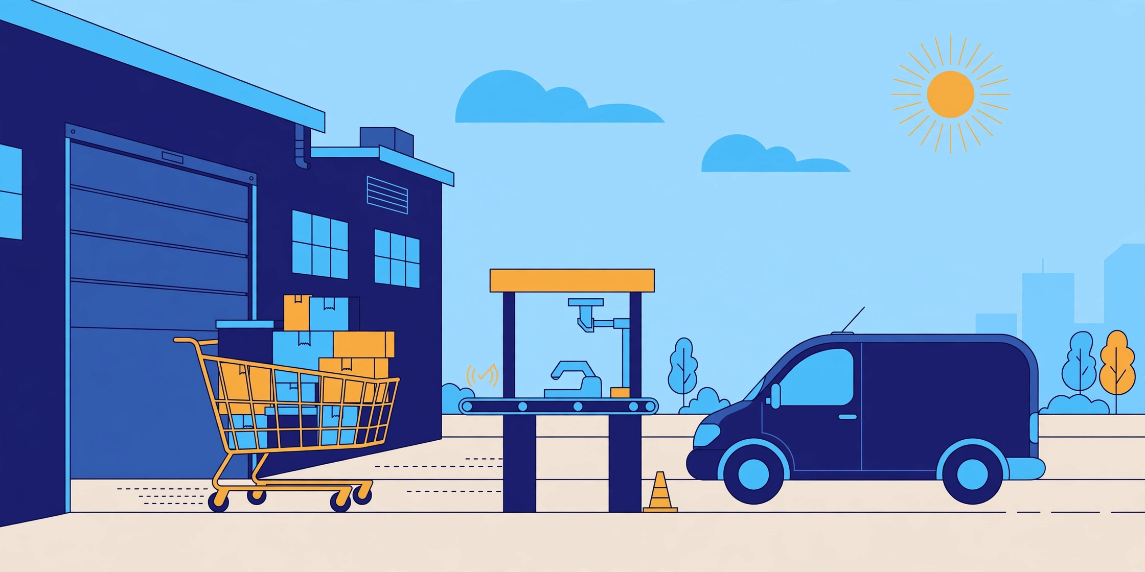 eKart Tracking — parcel tracking guide illustration