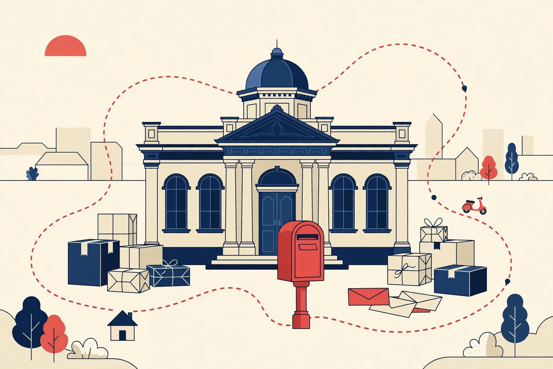 India Post — parcel tracking guide illustration