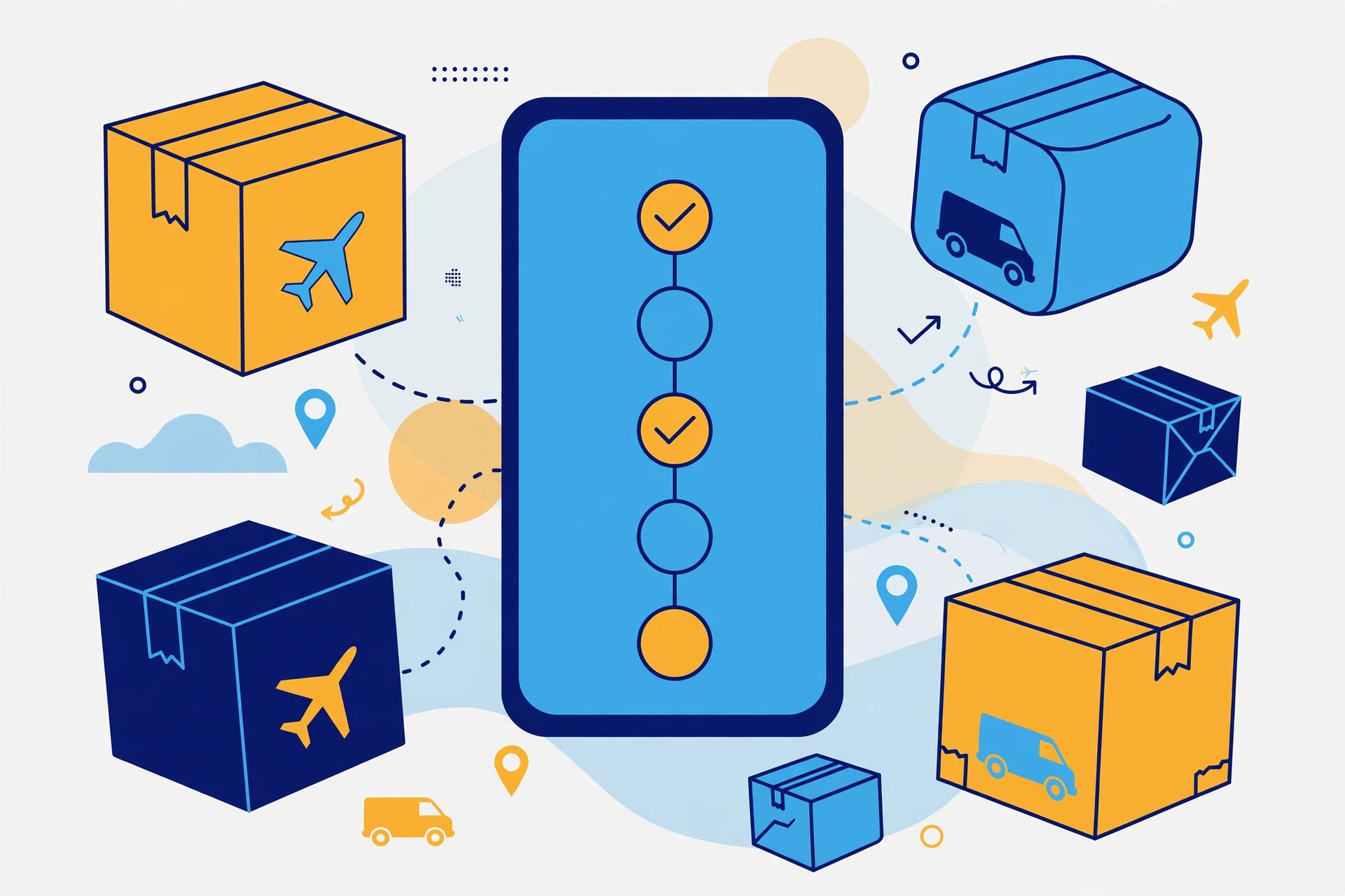 ParcelsApp — parcel tracking guide illustration