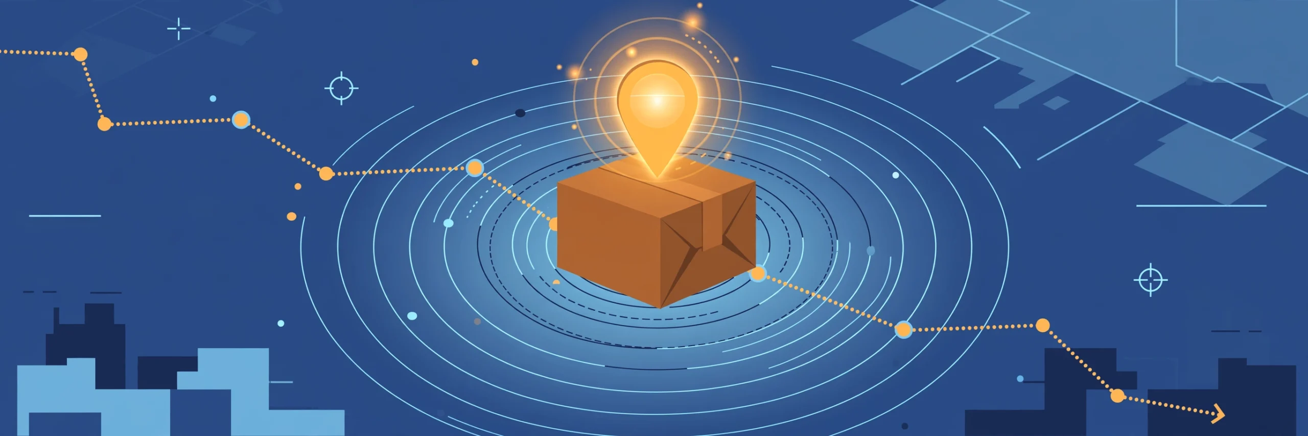 SpotOn Tracking — parcel tracking guide illustration